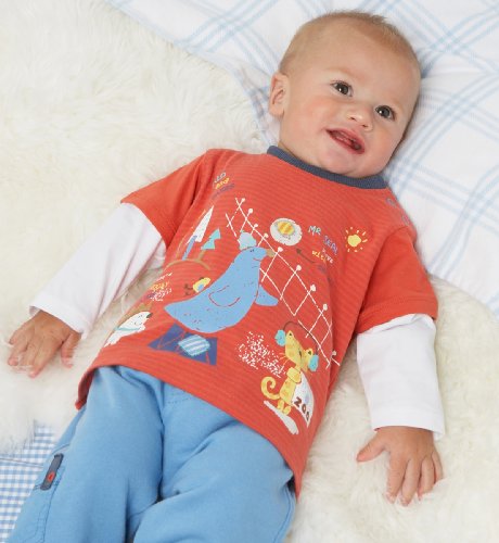 Pure Cotton Mock Layer Seal Print Top