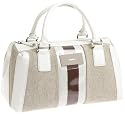 Calvin Klein Canvas Racer Derby Satchel,Camel/White,one size