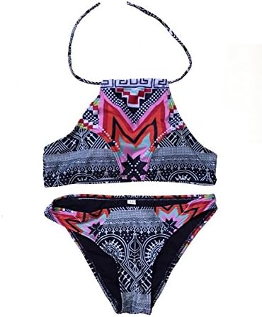 Sexy And Fashioable Mural Painting Style Hot Halter Bikini Set For Women Charming