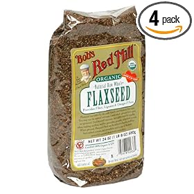 Bob's Red Mill Organic Raw Whole Flaxseed Brown, 24-Ounce Packages (Pack of 4)