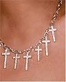 Sterling Silver and Crystal Multi-Cross Necklace, 18" by Paris Hilton