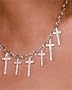 Sterling Silver and Crystal Multi-Cross Necklace, 18" by Paris Hilton