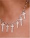 Sterling Silver and Crystal Multi-Cross Necklace, 18" by Paris Hilton