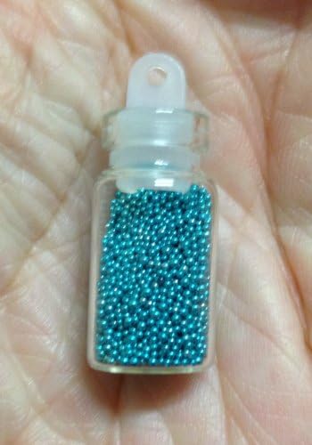 Microbeads Teal Blue Nail Art Caviar Faux Fake Sugar Sprinkles Micro Beads No Hole Beads Manicure Nail Art Decoration