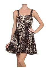A-line Leopard Print Full-Skirt  Dress