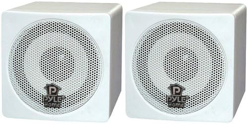 Pyle Home 3", 100-watt Mini-cube Bookshelf Speakers (white)