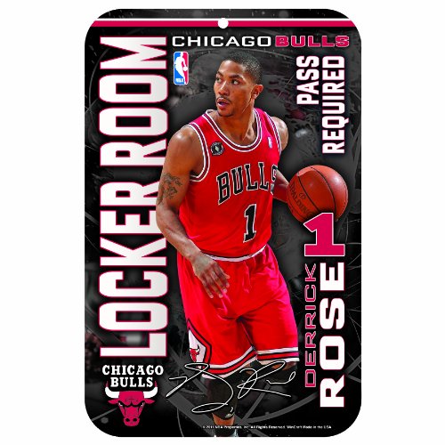 NBA Chicago Bulls Derrick Rose 11-by-17 Inch Locker Room Sign