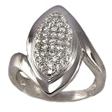 Sterling Silver Pave Cubic Zirconia Engagement Ring