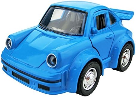 Lanshowed Mini Alloy Porsche with Openable Doors 1:38 Scale and Pull Back Action - Blue