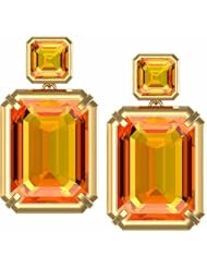 14K Yellow Gold Peridot and Citrine Earrings -- LIFETIME WARRANTY