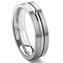 Titanium 6mm Ribbed Men's Ring