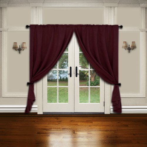 ZEBRA EMBOSSED Jaquared Insulated Thermal Blackout Window Curtain84L-BORDEAUX