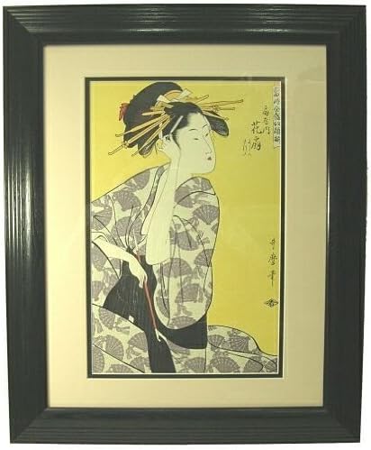 Beauties-Hana Ogi ~ Framed Vintage Woodblock Print