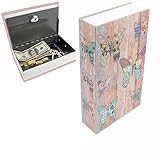 EIOU 7.1 * 4.6 * 2.2 inches Locking Book Safe With Key Security Diversion Hidden Book Safe With Strong Metal Case inside Butterfly