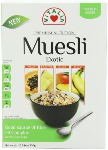 Vitalia Muesli, Exotic, 10.6 Ounce (Pack of 6) by V Italia