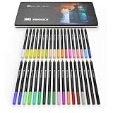 36 Piece Coloring Pencil Set - Soft Smooth Lead - Vibrant Colors - Perfect For Adult Coloring Books Secret Garden or Children's Gift (36pc Tin Box)