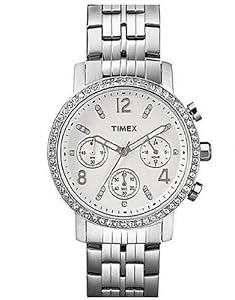 Timex Womens Dress Classics Crystal Accented Chronograph Stainless Steel Bracelet Watch T2P009