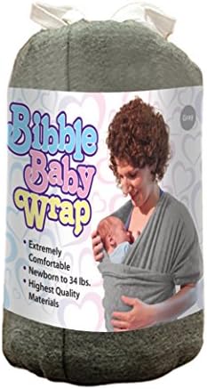 The Bibble Baby Wrap: Premium Natural Baby Wrap Carrier - Safe & Adjustable to All Infants - Perfect Sling for Your Child (Gray). Perfect Baby Shower Gift.