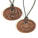 Unisex Yin Yang Pewter Token Pendant with 19