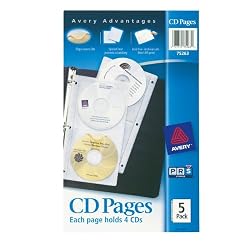 Avery CD Pages, Acid Free, Pack of 5 (75263)