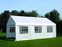 Partyzelt 6x4 Meter mit Fenstern, PE weiss