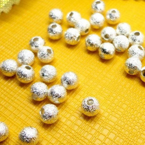 100pcs Spacer Beads Findings Stardust Silver Plated Base Round 4mm for Jewelry Making Picture