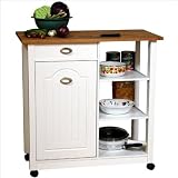Venture Horizon 4125-11WH Double Wide Butcher Block Bin Kitchen