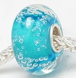 A32 European Turquoise Hawaii Ocean with Bubble Water Park Murano Glass Bead Charm Fits Pandora Biagi Chilia Trollbeads Bracelet