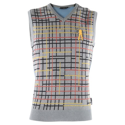 Golfjunkie Herren Pullunder Putter, 291 grey melange, S
