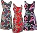 Jungle Bird - Hawaiian Short Tank Dress in Black,Red and Navy Blue