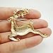 TTjewelry Pretty Christmas Deer Gold-Tone Brooch Pin Clear Rhinestone Crystal