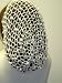 S157iv, Hand Crocheted Vintage Ivory Gimp Large Snood with Ivory Pearls for Women.