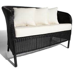 Strathwood Bahia Resin Wicker 2-Seater Bench with Cushion