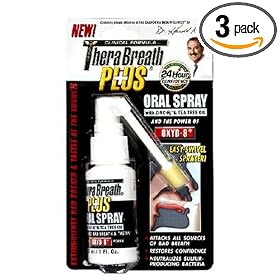 Dr. Katz TheraBreath Plus Oral Spray, with Zinc-Rx & Tea Tree Oil , 1-Ounce (Pack of 3)