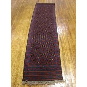 2x9 Red Hand Knotted Wool Kazak Runner Rug by Heritage Unlimited