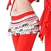 BellyLady Belly Dance Hip Scarf, Multi-Row Silver Coin Dance Skirt