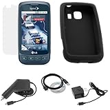 GTMax Rapid Car Charger + Home Travel Charger + USB Data Cable + Black Sili ....