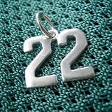 STERLING SILVER SINGLE OR DOUBLE NUMBER CHARM (1/2 INCH)
