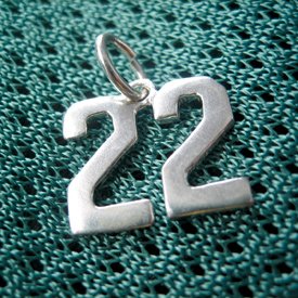 STERLING SILVER SINGLE OR DOUBLE NUMBER CHARM