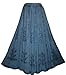 Agan Traders Women's 2024 Summer A Line Flared Floral Embroidered Panel Flowy High Waisted Maxi Skirt (Purple, 2X/3X)