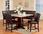 6 Pc Counter Height Artificial Marble Top Square Pedestal Dining Set