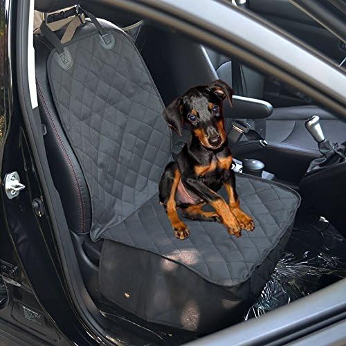 Blishe Front Dog Seat Covers - Waterproof Durable Material,nonslip Rubber Backing with Anchors for Secure Fit - Universal Design for All Cars, Trucks &amp; Suvs
