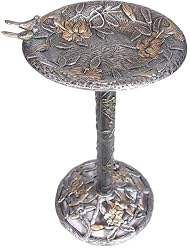 Oakland Living 5131AP Antique Pewter Hummingbird Design Aluminum Birdbath
