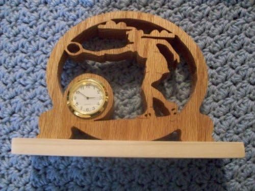 Fine Crafts Female Tennis Player Miniature Wooden Clock