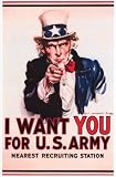 I Want You - Uncle Sam US Army Recruiting 11x17 Poster