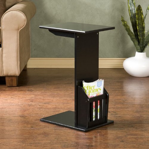 Black Magazine Snack Table (Black) (24