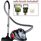 Ovente ST2010 Featherlite Cyclonic Bagless Canister Vacuum with Hepa Filter and Sofa Brush