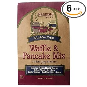 Namaste Foods, Gluten Free Waffle & Pancake Mix,  21-Ounce Bags (Pack of 6)