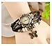 Domire Fashion Accessories Trial Order New Quartz Fashion Weave Wrap Around Leather Bracelet Lady Woman Butterfly Wrist Watch