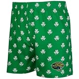 NCAA Reebok Jacksonville Jaguars Kelly Green St. Patrick's Day Shamrock Boxer Shorts (Small)